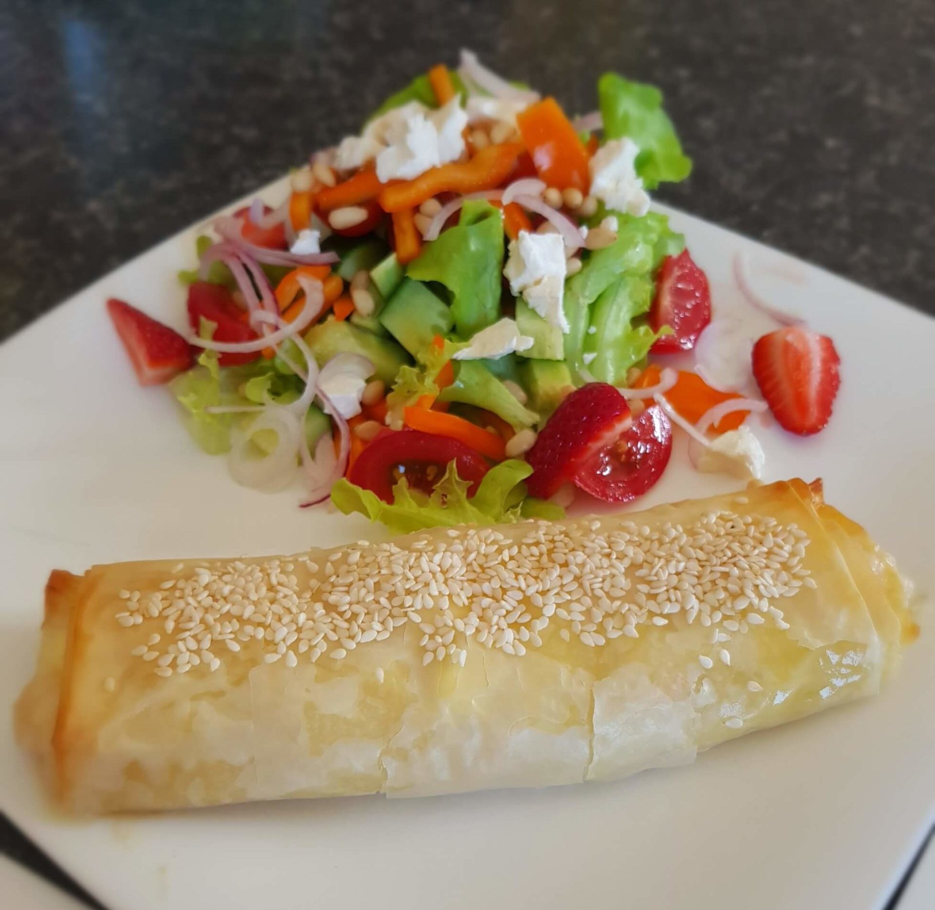 Creamy chicken apricot filo parcel recipe